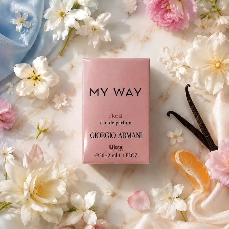 عطر جیبی زنانه اولترا ویرچوآل مدل Giorgio Armani My Way با رایحه گلی، خنک حجم 32 میلیلیتر