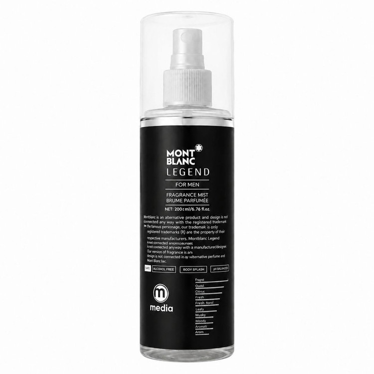 بادی اسپلش مردانه مدیا مدل Mont Blanc Legend حجم 200 میلیلیتر