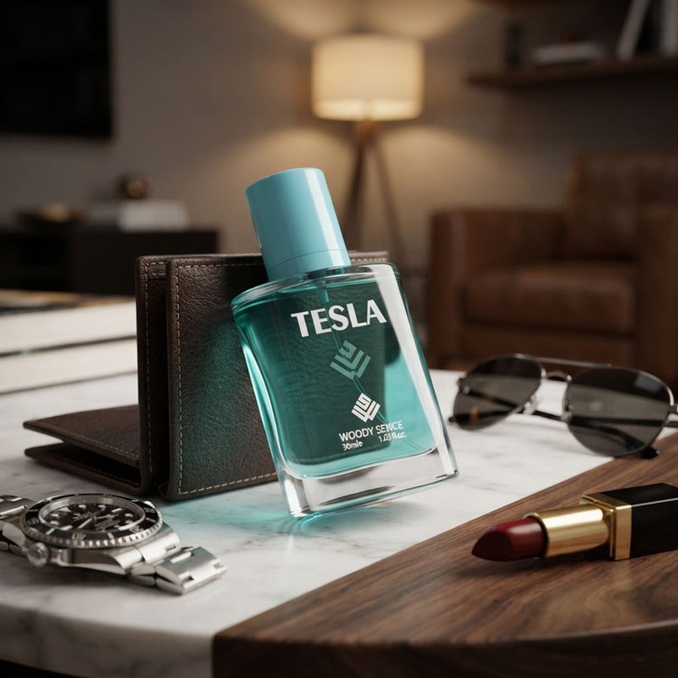 عطر جیبی وودی سنس مدل Tesla با رایحه شیرین و گلی حجم 30 میلیلیتر