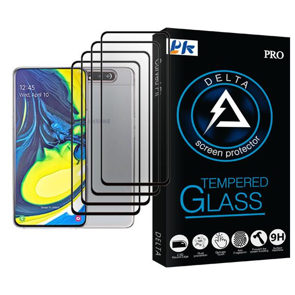 محافظ صفحه نمایش پی کی مدل Delta Glass MIX004 مناسب برای گوشی موبایل سامسونگ Galaxy A80 بسته چهار عددی