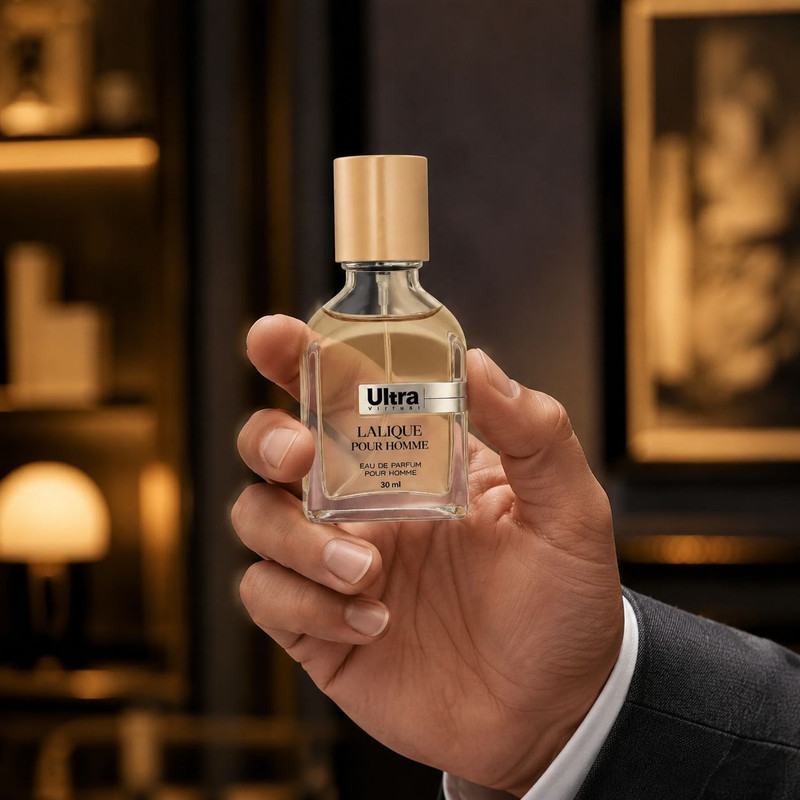 عطر جیبی مردانه اولترا ویرچوآل مدل Lalique Pour Homme با رایحه تلخ و چوبی حجم 30 میلیلیتر