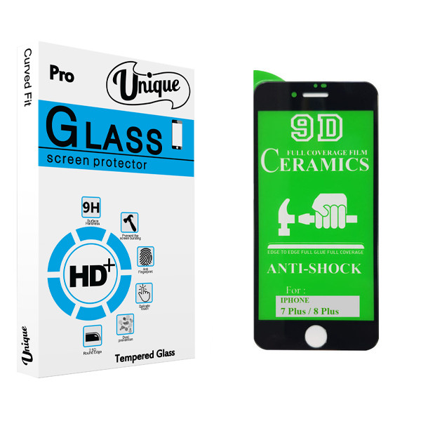 محافظ صفحه نمایش 9D يونيک مدل +Clear مناسب برای گوشی موبایل اپل iphone 7 plus / 8 plus