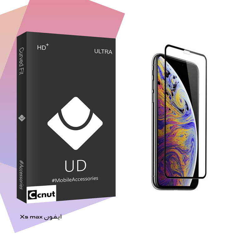 محافظ صفحه نمایش شیشه ای کوکونات مدل UD Black مناسب برای گوشی موبایل اپل iPhone Xs max