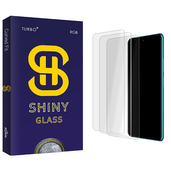 محافظ صفحه نمایش شیشه ای آتوچبو مدل Shiny Glass MIX3 مناسب برای گوشی موبایل شیائومی Poco X3 بسته سه عددی