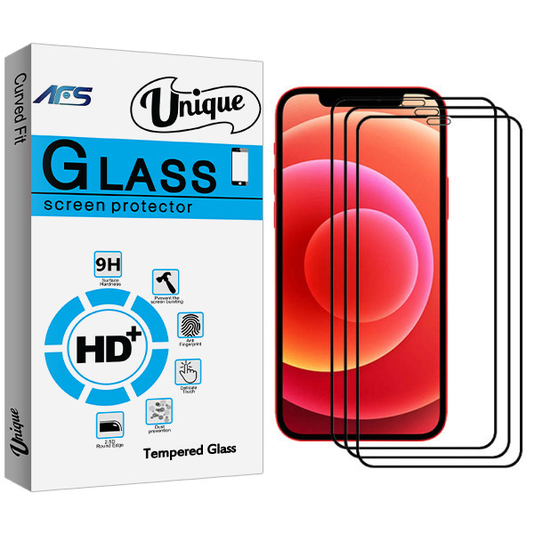 محافظ صفحه نمایش سرامیکی ای اف اس مدل Unique Glass مناسب برای گوشی موبایل اپل Iphone 12 ProMax بسته سه عددی
