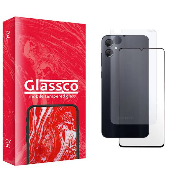 محافظ صفحه نمایش شیشه ای گلس کو مدل CGo1 مناسب برای گوشی موبایل سامسونگ Galaxy A05 به همراه محافظ پشت گوشی