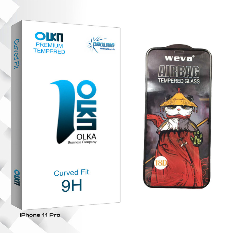محافظ صفحه نمایش شیشه ای کولینگ مدل Olka Pro_Airbag مناسب برای گوشی موبایل اپل iPhone 11 Pro