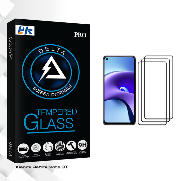 محافظ صفحه نمایش پی کی مدل Delta Glass مناسب برای گوشی موبایل شیائومی Redmi Note 9T بسته سه عددی