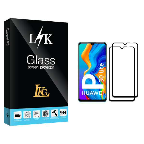 محافظ صفحه نمایش ال کا جی مدل LK Glass مناسب برای گوشی موبایل هوآوی P30 lite بسته دو عددی