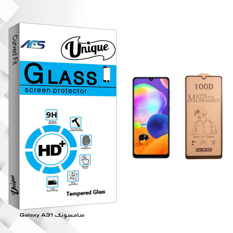 محافظ صفحه نمایش سرامیکی ای اف اس مدل Unique Glass مناسب برای گوشی موبایل سامسونگ Galaxy A31