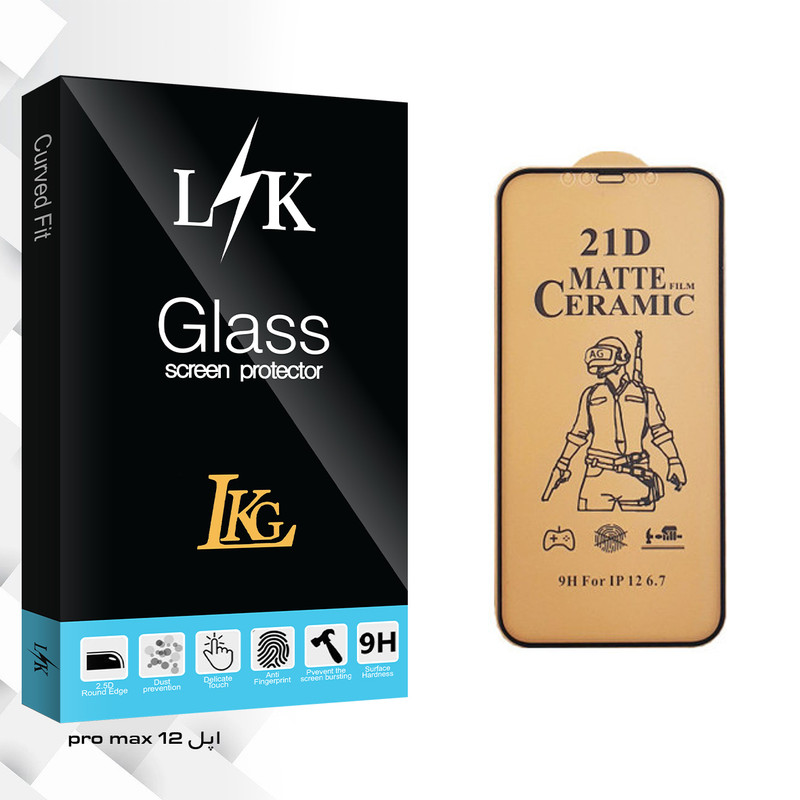 محافظ صفحه نمایش سرامیکی ال کا جی مدل LK Glass مناسب برای گوشی موبایل اپل iPhone 12pro max