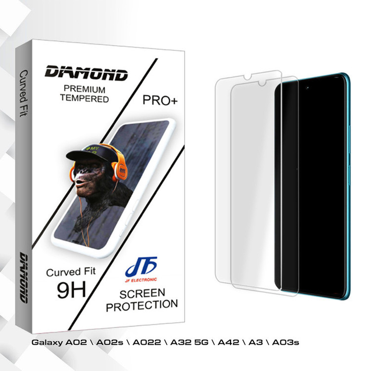 محافظ صفحه نمایش شیشه ای جی اف مدل Diamond Glass MIX مناسب برای گوشی موبایل سامسونگ Galaxy A02 \ A02s \ A022 \ A32 5G \ A42 \ A3 \ A03s بسته دو عددی
