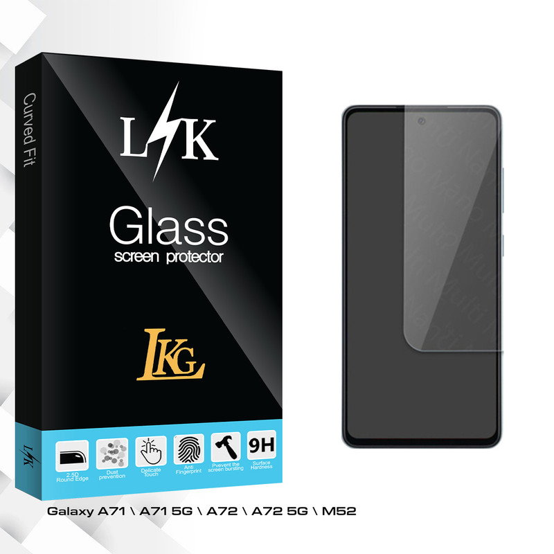 محافظ صفحه نمایش شیشه ای ال کا جی مدل LK Glass مناسب برای گوشی موبایل سامسونگ Galaxy A71 \ A71 5G \ A72 \ A72 5G \ M52