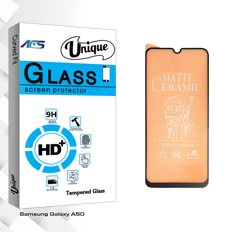 محافظ صفحه نمایش سرامیکی ای اف اس مدل Unique Glass مناسب برای گوشی موبایل سامسونگ Galaxy A50