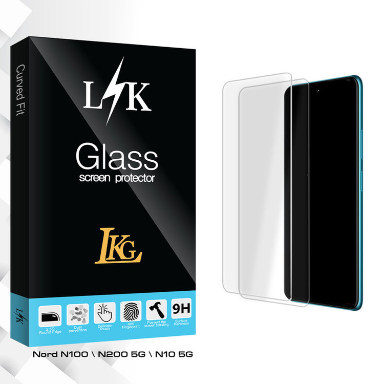 محافظ صفحه نمایش شیشه ای ال کا جی مدل LK Glass MIX مناسب برای گوشی موبایل وان پلاس Nord N100 \ N200 5G \ N10 5G بسته دو عددی