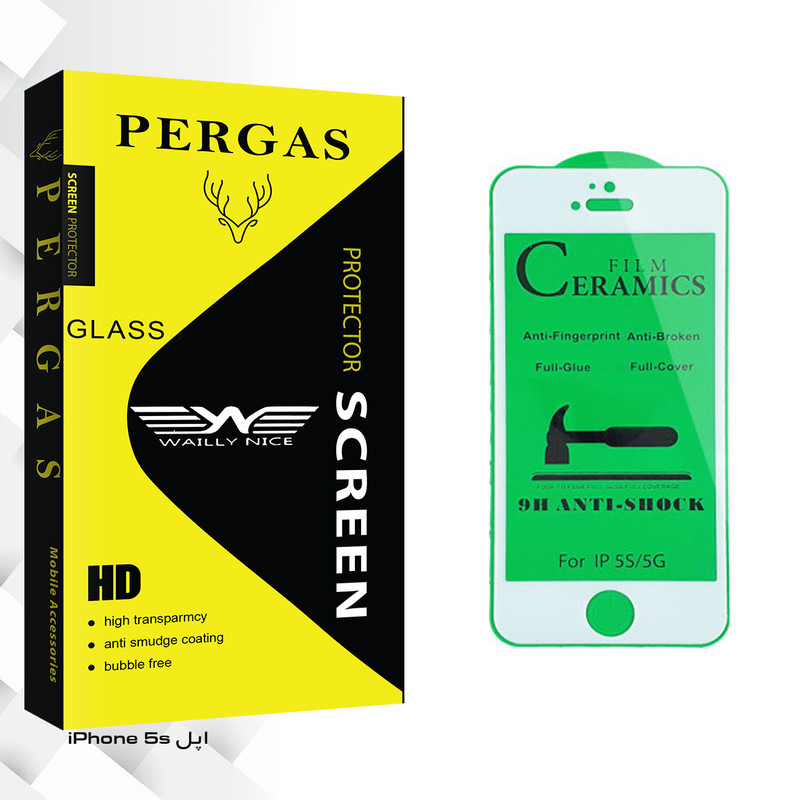 محافظ صفحه نمایش سرامیکی وایلی نایس مدل Pergas Glass مناسب برای گوشی موبایل اپل iPhone 5s