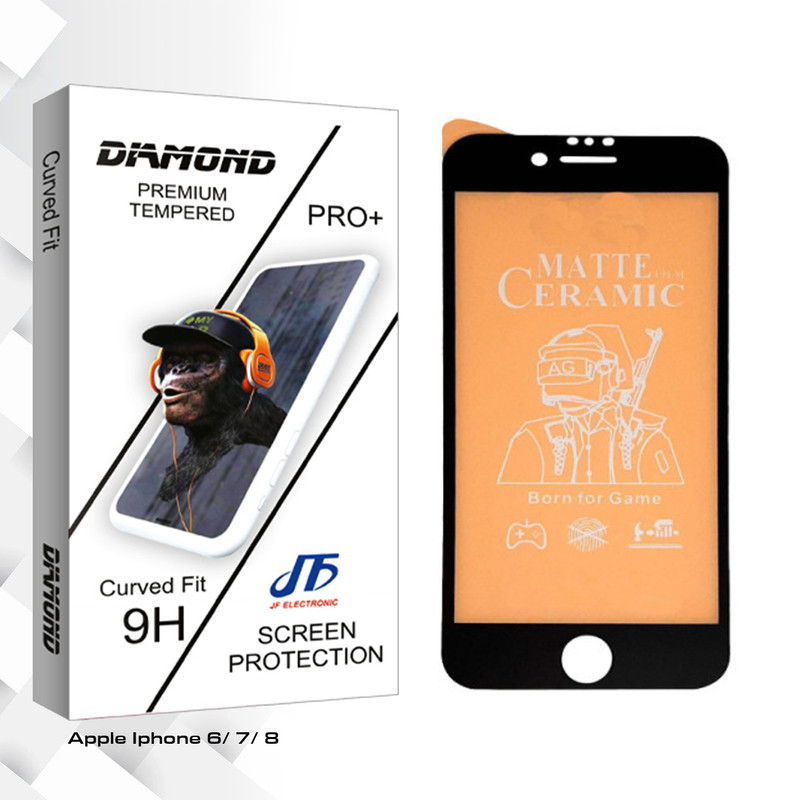 محافظ صفحه نمایش مات جی اف مدل Diamond glass مناسب برای گوشی موبایل اپل Iphone 6/ 7/ 8