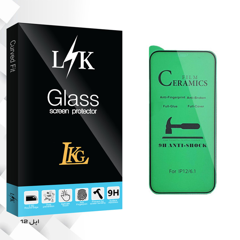 محافظ صفحه نمایش سرامیکی ال کا جی مدل LK Glass مناسب برای گوشی موبایل اپل iPhone 12