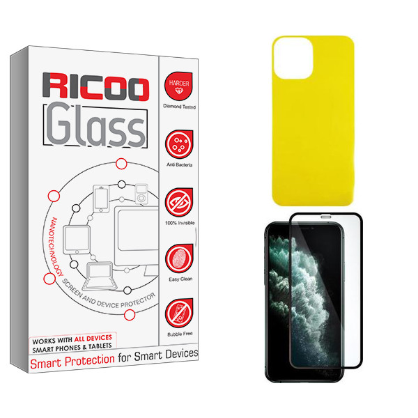 محافظ صفحه نمایش ریکو مدل Ricoo مناسب برای گوشی موبایل اپل iPhone 11 promax به همراه محافظ پشت گوشی