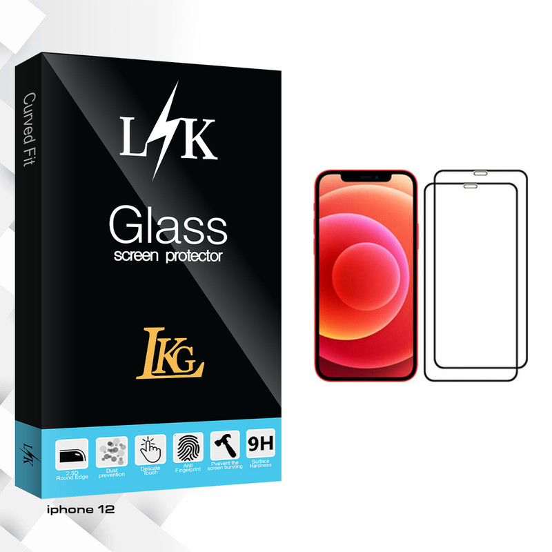 محافظ صفحه نمایش ال کا جی مدل LK Glass مناسب برای گوشی موبایل اپل iPhone 12 بسته 2 عددی