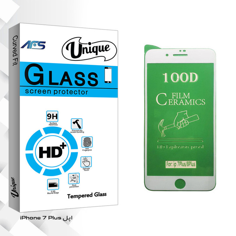 محافظ صفحه نمایش سرامیکی ای اف اس مدل Unique Glass مناسب برای گوشی موبایل اپل iPhone 7 Plus
