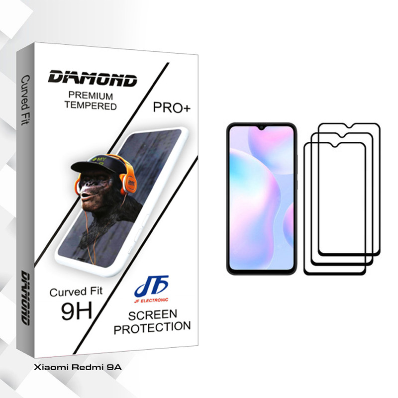محافظ صفحه نمایش جی اف مدل Diamond glass مناسب برای گوشی موبایل شیائومی Redmi 9A بسته سه عددی