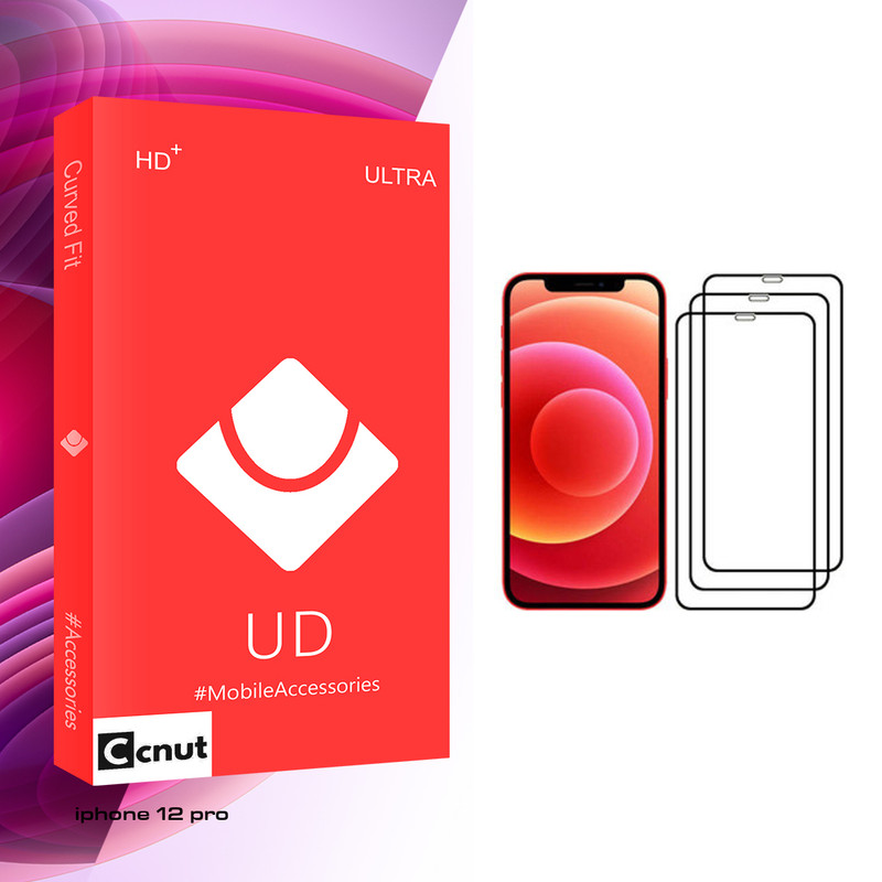 محافظ صفحه نمایش کوکونات مدل UD Glass مناسب برای گوشی موبایل اپل iPhone 12 Pro بسته 3 عددی