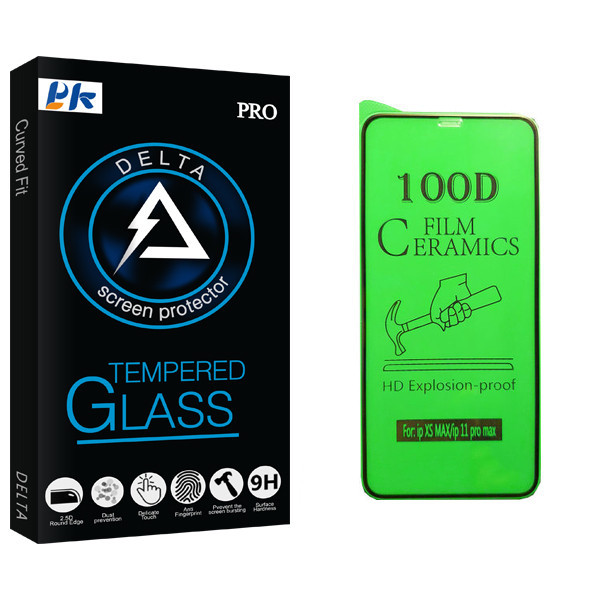 محافظ صفحه نمایش سرامیکی پی کی مدل Delta Glass مناسب برای گوشی موبایل اپل iPhone 11 Pro Max