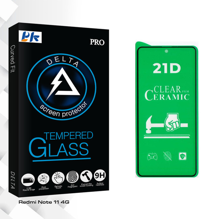 محافظ صفحه نمایش سرامیکی شفاف پی کی مدل Delta Glass مناسب برای گوشی موبایل شیائومی Redmi Note 11 4G