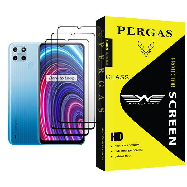 محافظ صفحه نمایش وایلی نایس مدل Pergas Glass MIX003 مناسب برای گوشی موبایل ریلمی C25Y بسته سه عددی