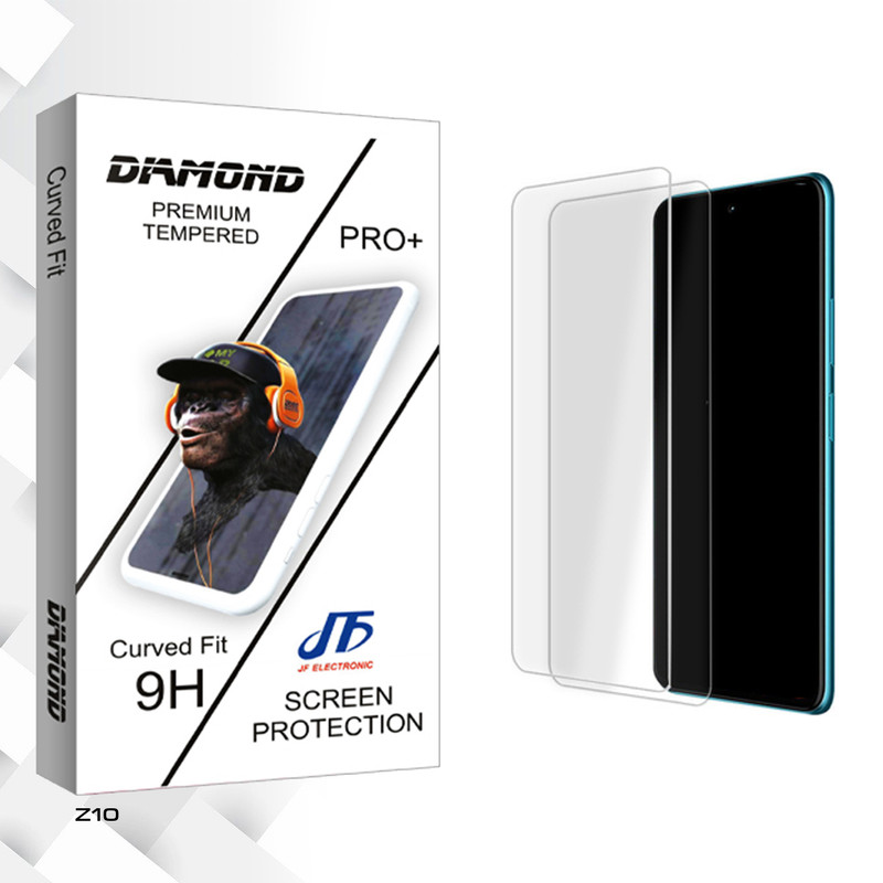 محافظ صفحه نمایش شیشه ای جی اف مدل Diamond Glass مناسب برای گوشی موبایل جی پلاس Z10 بسته دو عددی
