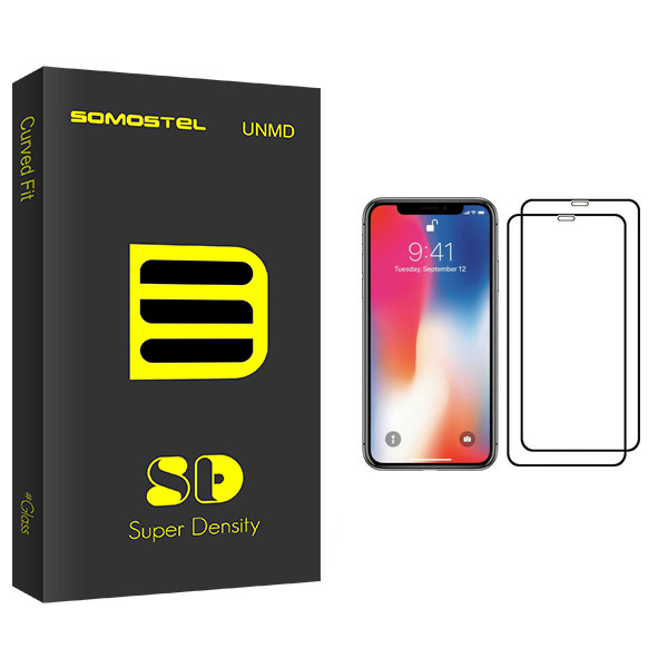 محافظ صفحه نمایش سوماستل مدل SD Glass مناسب برای گوشی موبایل اپل iPhone X بسته دو عددی