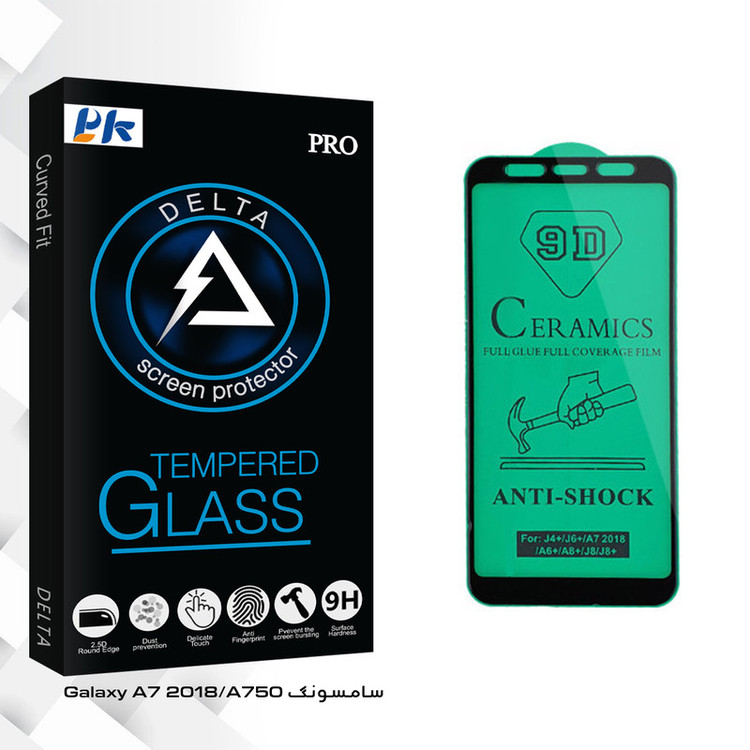محافظ صفحه نمایش سرامیکی پی کی مدل Delta Glass مناسب برای گوشی موبایل سامسونگ Galaxy A7 2018/A750