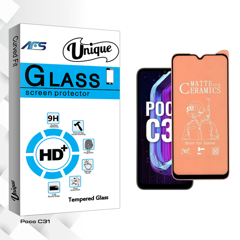 محافظ صفحه نمایش سرامیکی مات ای اف اس مدل Unique Pro مناسب برای گوشی موبایل شیائومی Poco C31