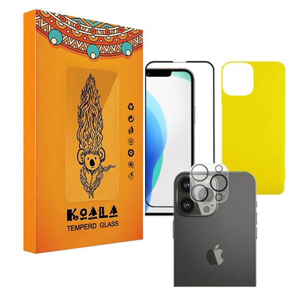 محافظ صفحه نمایش كوالا مدل cg-003 مناسب برای گوشی موبایل اپل iPhone 13 Pro Max به همراه محافظ پشت گوشی و محافظ لنز دوربین
