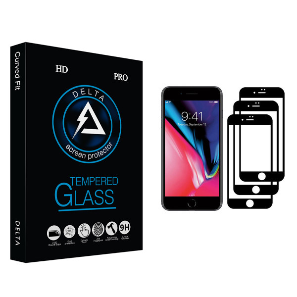 محافظ صفحه نمایش دلتا مدل Fit مناسب برای گوشی موبایل اپل iPhone SE 2020 بسته سه عددی