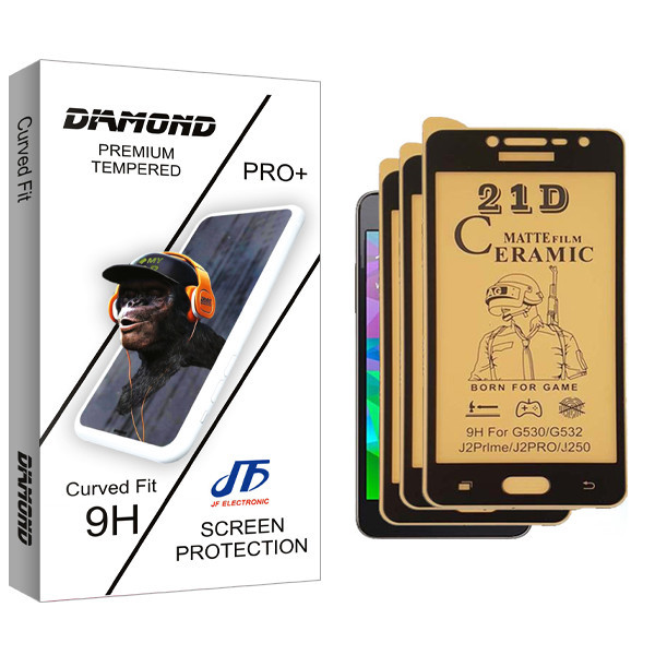 محافظ صفحه نمایش سرامیکی جی اف مدل Diamond Glass مناسب برای گوشی موبایل سامسونگ Galaxy G530 بسته سه عددی