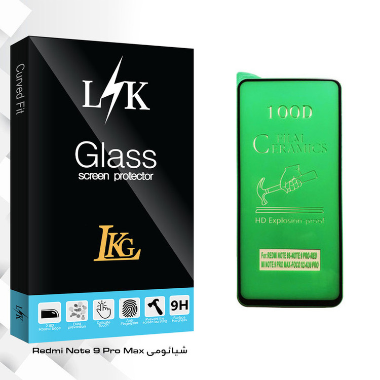 محافظ صفحه نمایش سرامیکی ال کا جی مدل LK Glass مناسب برای گوشی موبایل شیائومی Redmi Note 9 Pro Max
