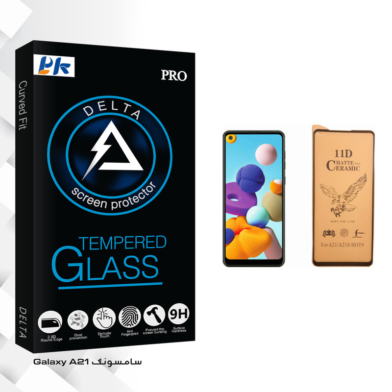محافظ صفحه نمایش سرامیکی پی کی مدل Delta Glass مناسب برای گوشی موبایل سامسونگ Galaxy A21