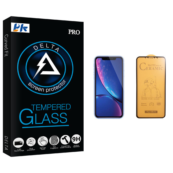 محافظ صفحه نمایش سرامیکی پی کی مدل Delta Glass مناسب برای گوشی موبایل اپل iPhone XR