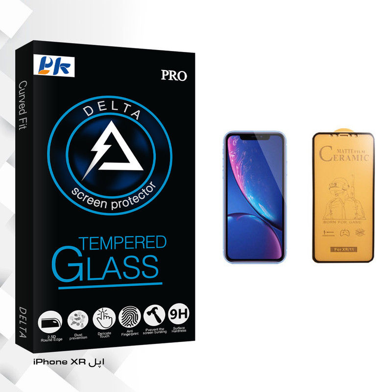 محافظ صفحه نمایش سرامیکی پی کی مدل Delta Glass مناسب برای گوشی موبایل اپل iPhone XR