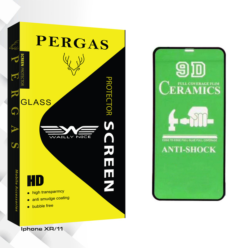 محافظ صفحه نمایش 9D وایلی نایس مدل Pergas Glass مناسب برای گوشی موبایل اپل Iphone XR/11