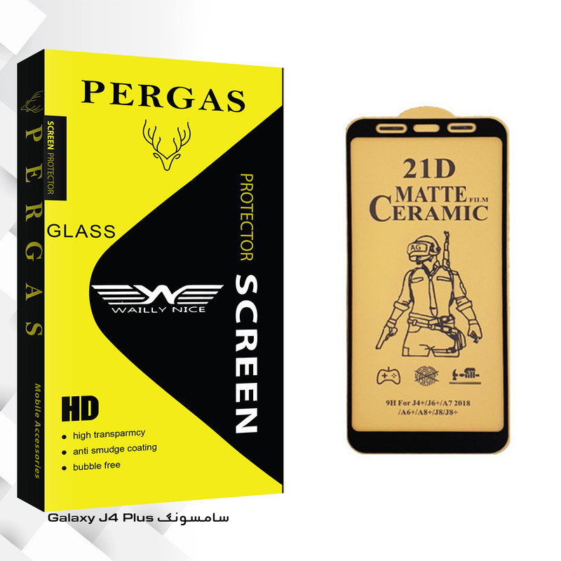 محافظ صفحه نمایش سرامیکی وایلی نایس مدل Pergas Glass مناسب برای گوشی موبایل سامسونگ Galaxy J4 Plus