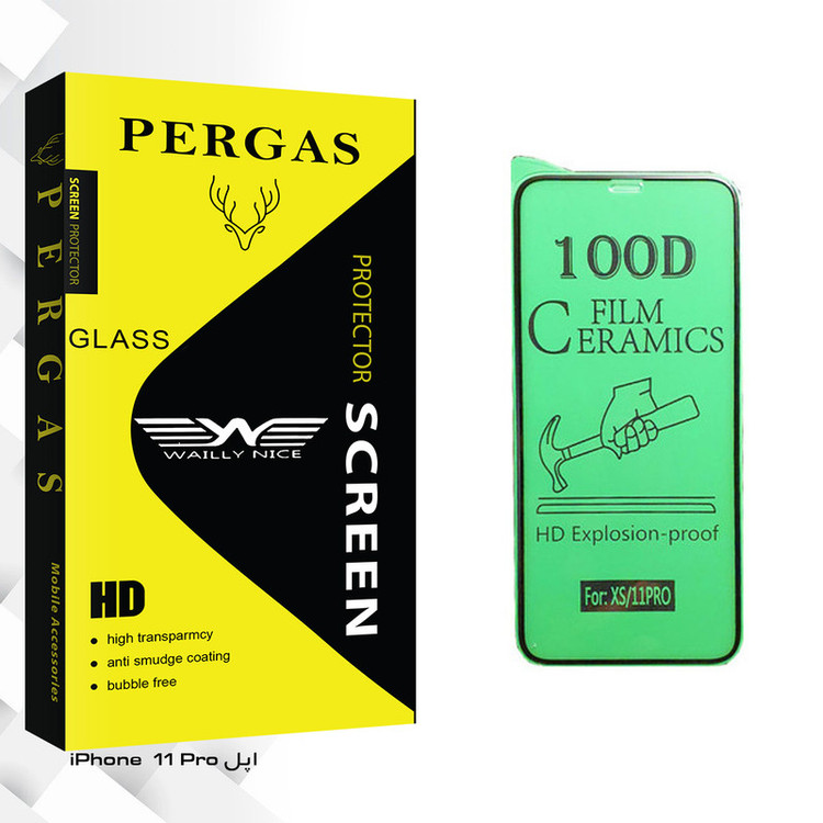 محافظ صفحه نمایش سرامیکی وایلی نایس مدل Pergas Glass مناسب برای گوشی موبایل اپل iPhone 11 Pro