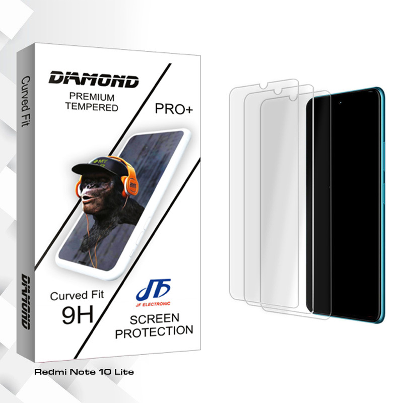 محافظ صفحه نمایش جی اف مدل Diamond Glass MIX01 مناسب برای گوشی موبایل شیائومی Redmi Note 10 Lite بسته سه عددی
