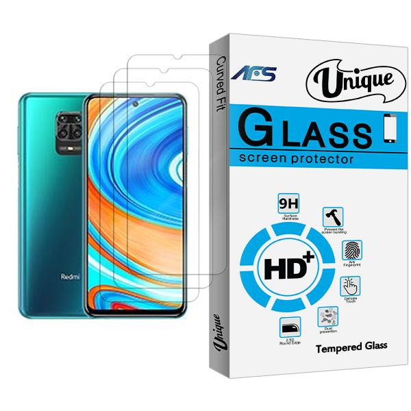 محافظ صفحه نمایش ای اف اس مدل Unique Glass MIX003 مناسب برای گوشی موبایل شیائومی Redmi Note 9 Pro Max بسته سه عددی