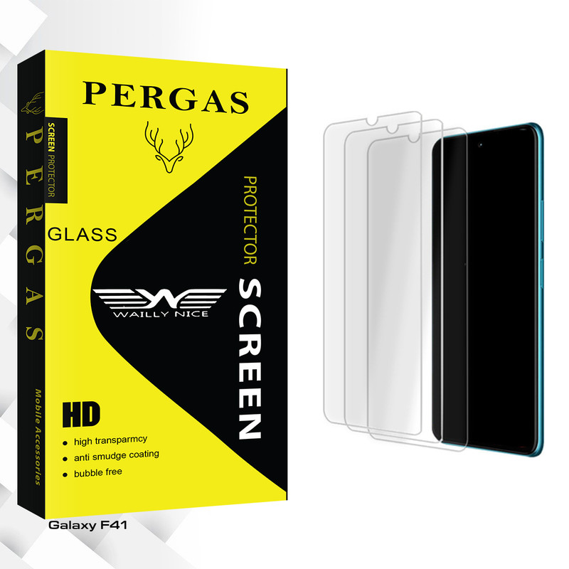 محافظ صفحه نمایش شیشه ای وایلی نایس مدل Pergas Glass MIX مناسب برای گوشی موبایل سامسونگ Galaxy F41 بسته سه عددی