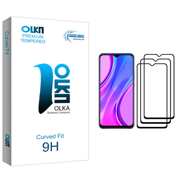 محافظ صفحه نمایش کولینگ مدل Olka glass مناسب برای گوشی موبایل شیائومی Redmi 9 بسته سه عددی