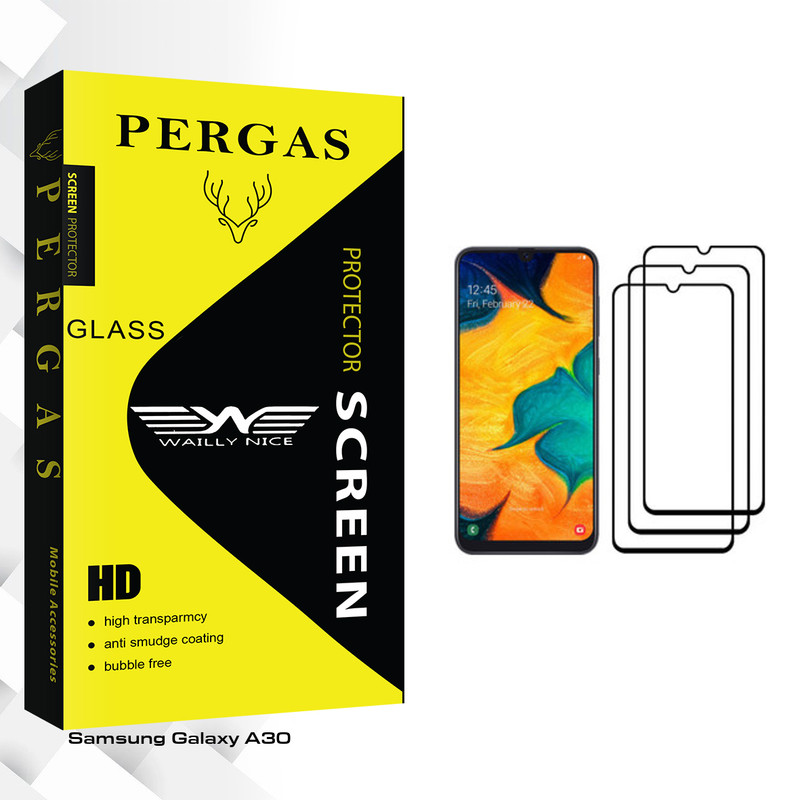 محافظ صفحه نمایش وایلی نایس مدل Pergas Glass مناسب برای گوشی موبایل سامسونگ Galaxy A30 بسته سه عددی
