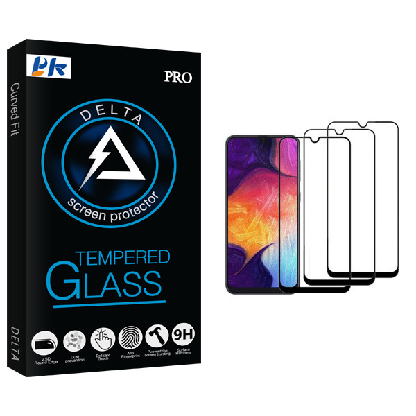 محافظ صفحه نمایش پی کی مدل Delta Glass مناسب برای گوشی موبایل سامسونگ Galaxy A20 بسته سه عددی